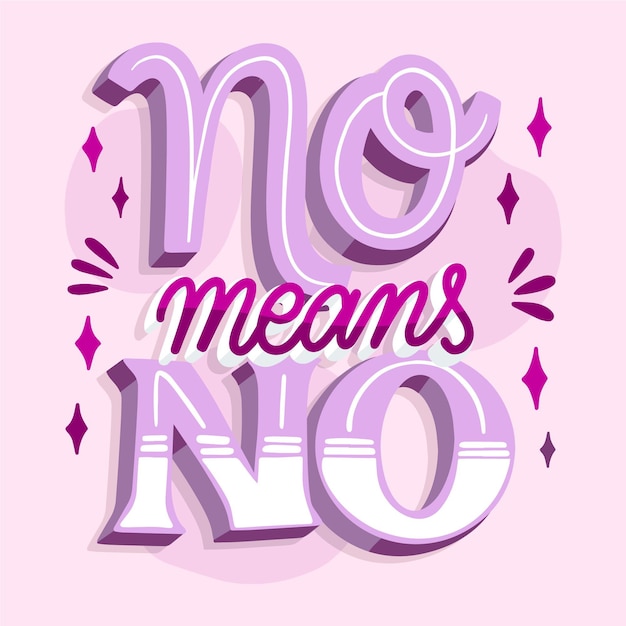 Free vector no means no message lettering