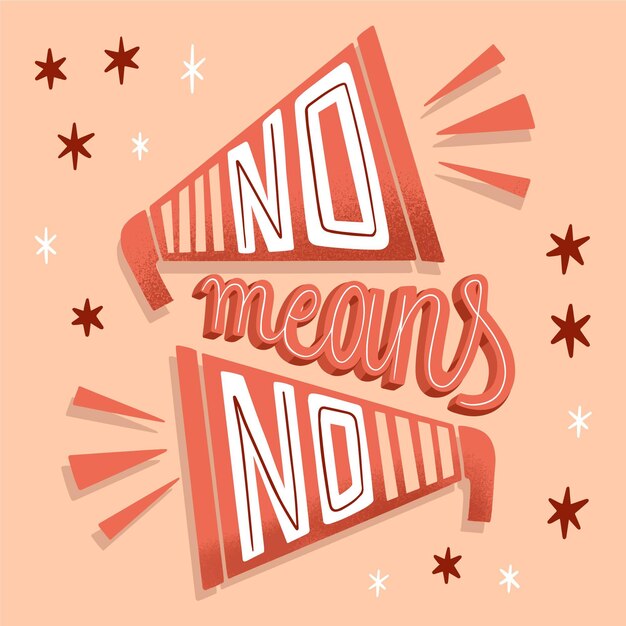 No means no message lettering