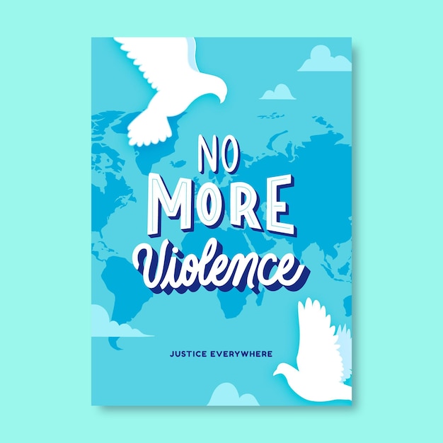 Free vector no more violence poster template