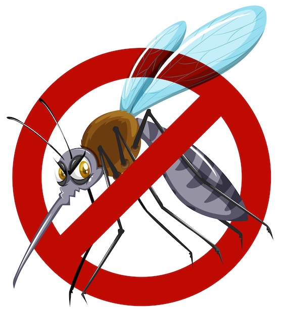 Free vector no mosquito sign on white