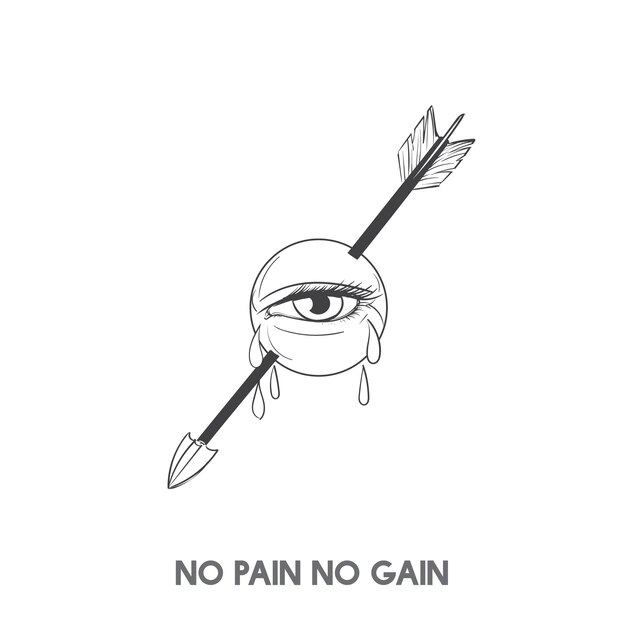 No pain no gain idiom vector