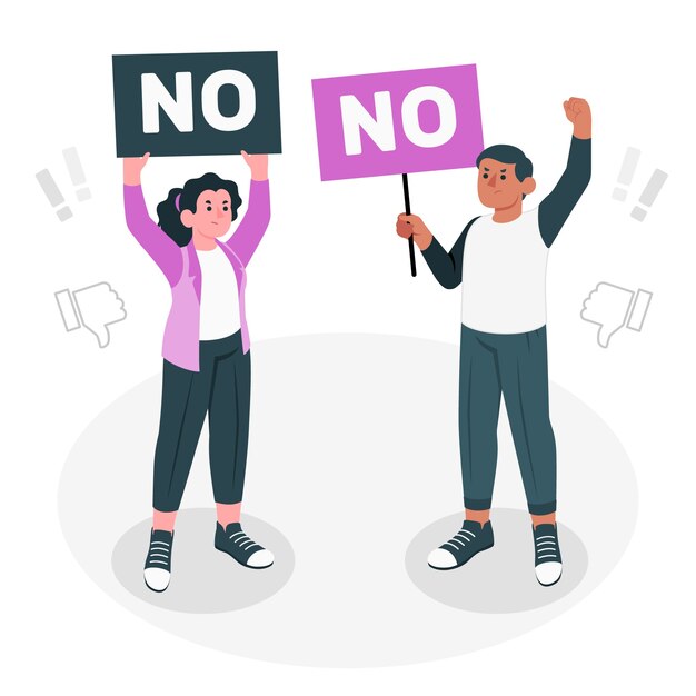 No protest sign concept illustration