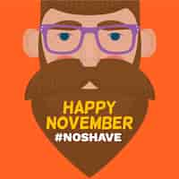 Бесплатное векторное изображение Нет бритья happy movember плоский дизайн