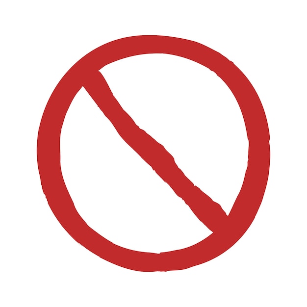 Free Vector no sign hand drawn style