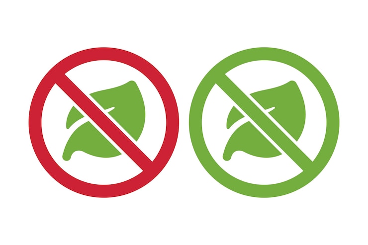 Free Vector no sign with leaf green and red