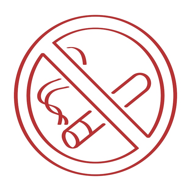 Бесплатное векторное изображение Не курить рукой нарисованный знак