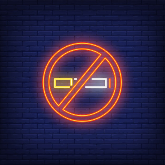 Free vector no smoking neon sign