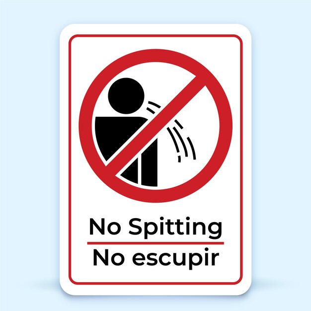 No spitting sign design