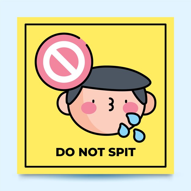 No spitting sign hand drawn design