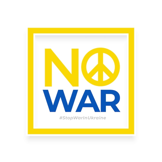 Free vector no war in between ukraine and russia poster design