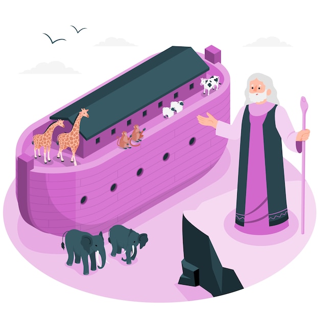 Free vector noah's ark concept illustration