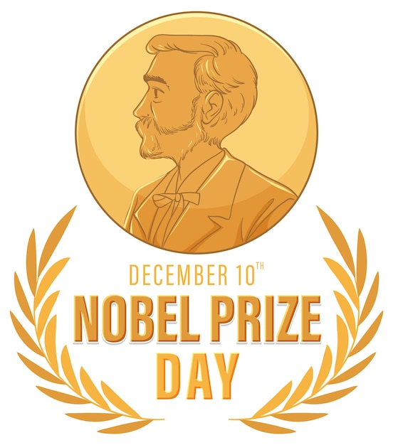 Free vector nobel prize day text for banner or poster design