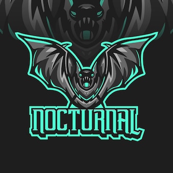 Nocturnal vampire bat mascot logo templates for sport and esport