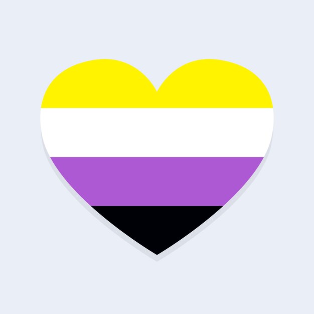 Non Binary Flag in Heart Shape