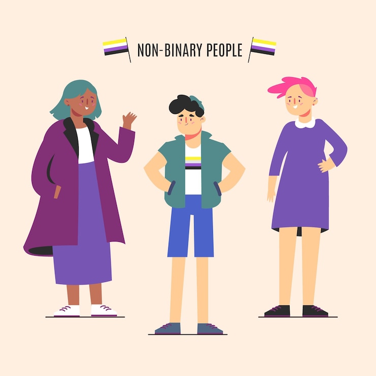 Free Vector non-binary people pack