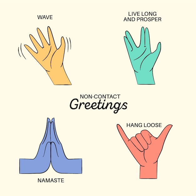 Free Vector non-contact greetings concept