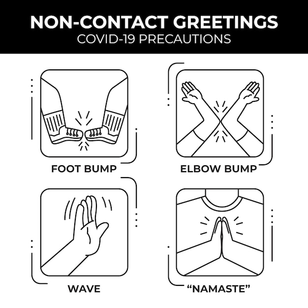 Free vector non-contact greetings concept