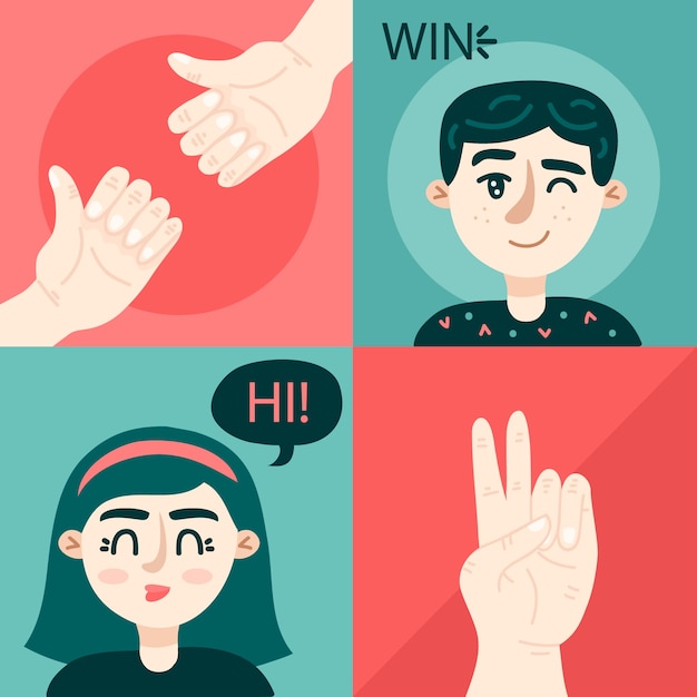 Free vector non contact greetings concept