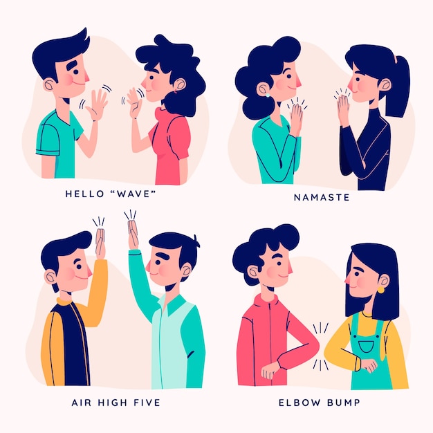 Free vector non-contact greetings illustration