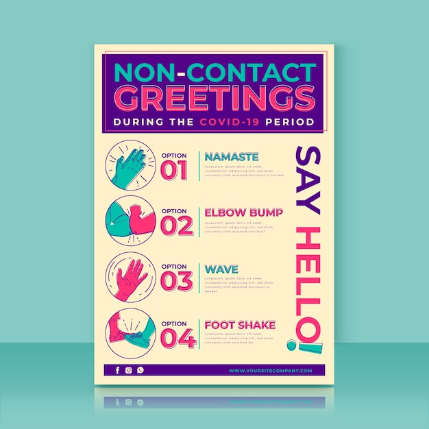 Free vector non-contact greetings poster template