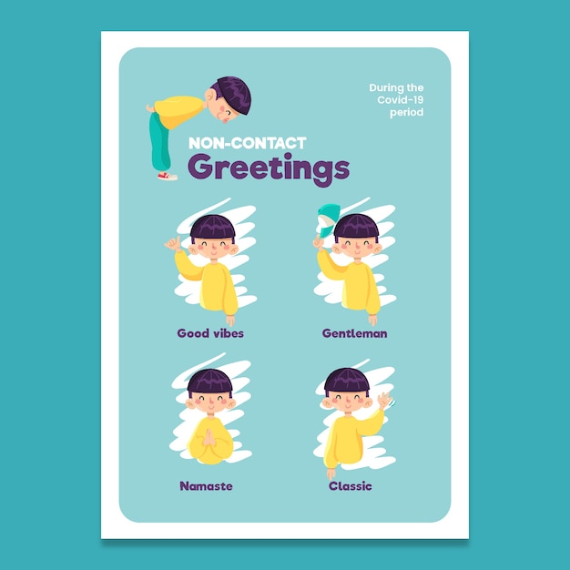 Free vector non-contact greetings poster