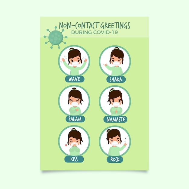 Free vector non-contact greetings poster