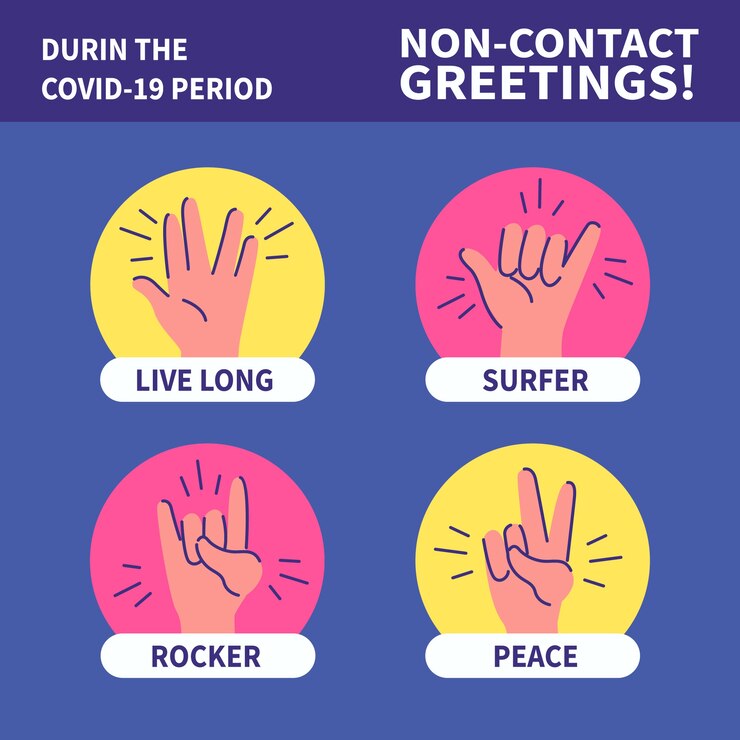 Free Vector non-contact greetings