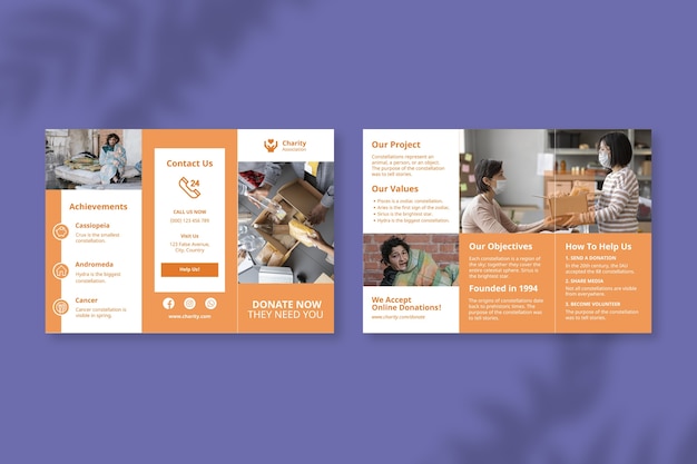 Free vector non-profit brochure template design