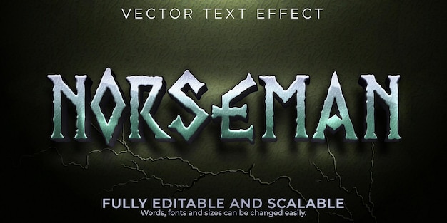 Free vector norseman text effect editable vikings and nordic text style