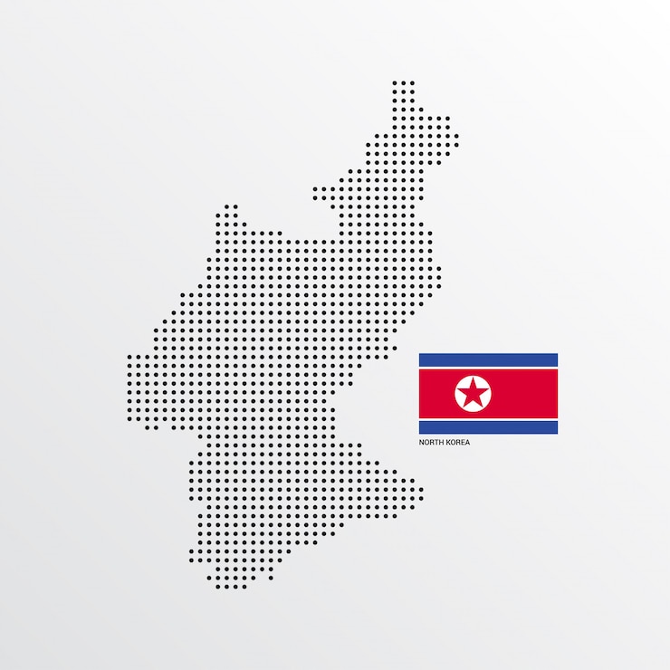 Free Vector north korea map design 