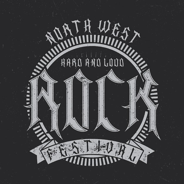 Бесплатное векторное изображение Типография north west rock festival, графика на футболках