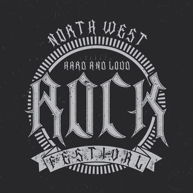 Free Vector north west rock festival typography, t-shirt graphics