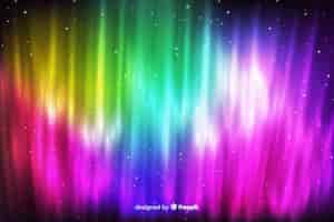 Бесплатное векторное изображение Северное красочное сияние фона