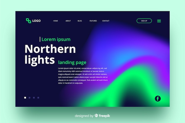 northern lights landing page template