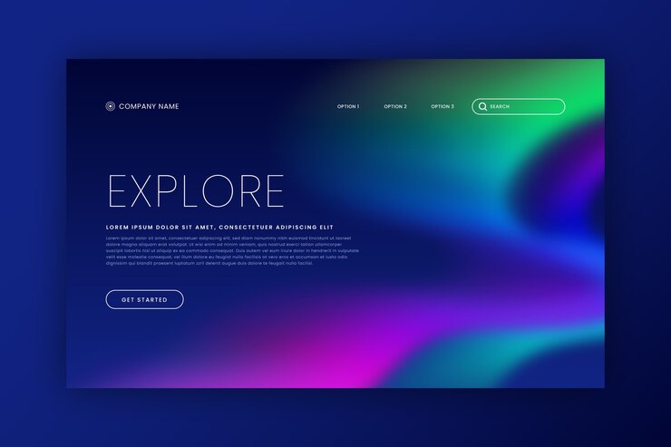 Free Vector northern lights landing page template
