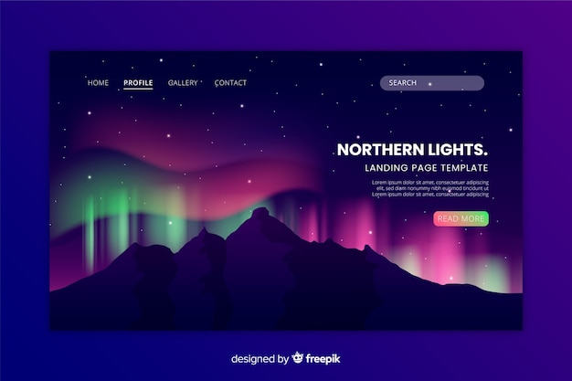 Northern lights landing page template