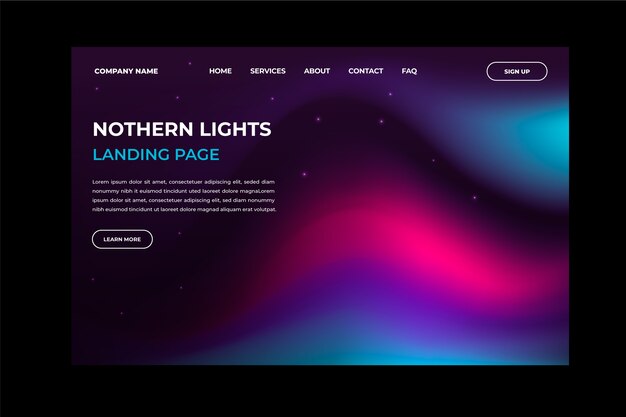 Northern lights landing page