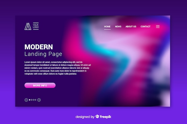 Free vector northern lights modern landing page