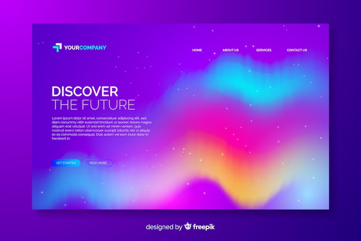 Free Vector northern lights template landing page
