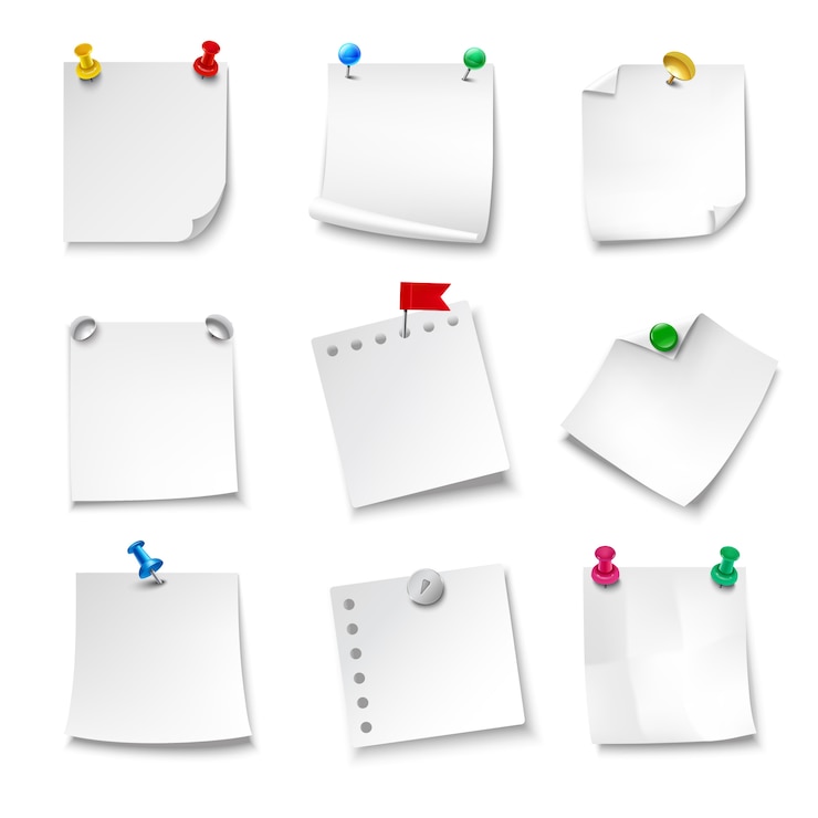 Free Vector note papers blank