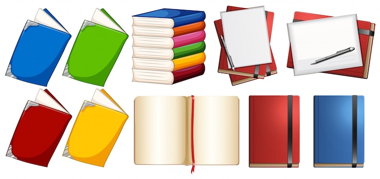 Free Vector notebook read set collection blank