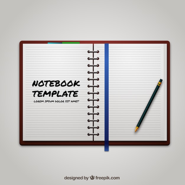 Free vector notebook template