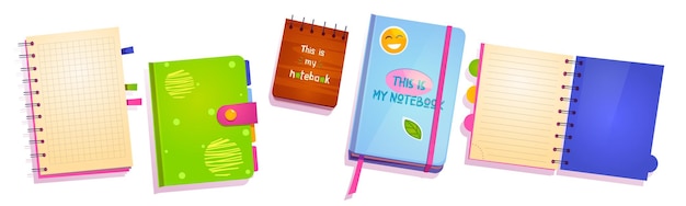 Free vector notebooks, notepads, diary, planners