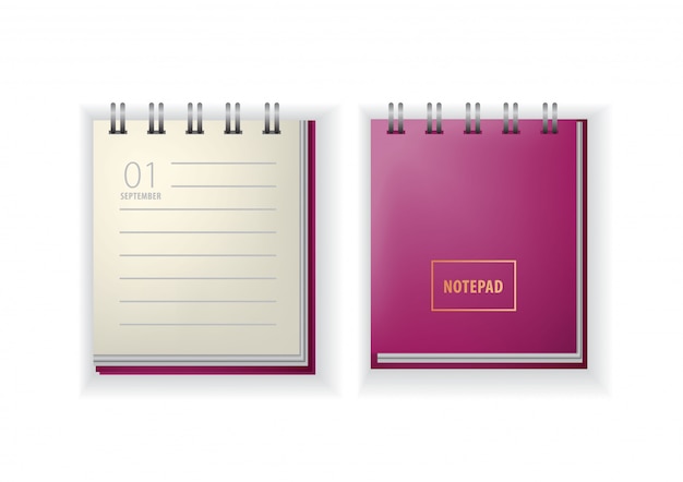 Free vector notepad. calendar, september, the first, back to school.