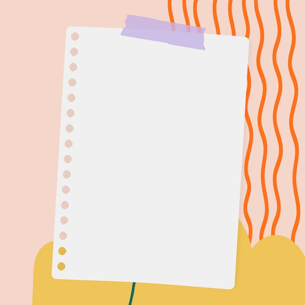 Free vector notepaper on a pastel background