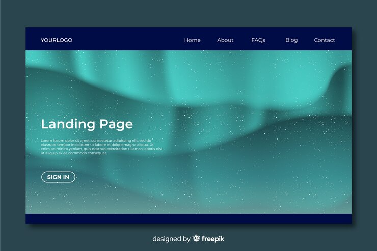 Free Vector nothern lights landing page