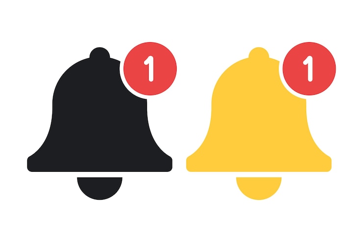 Free Vector notification bell black and yellow