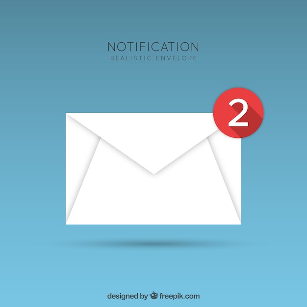 Free vector notification realistic envelope