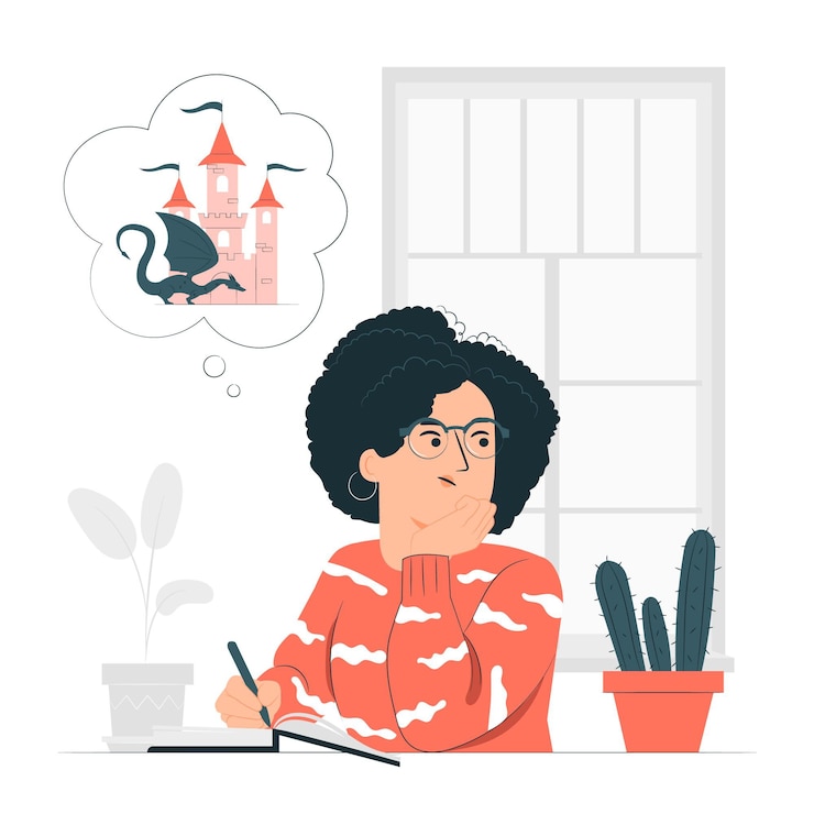 Free Vector novelist writing concept illustration