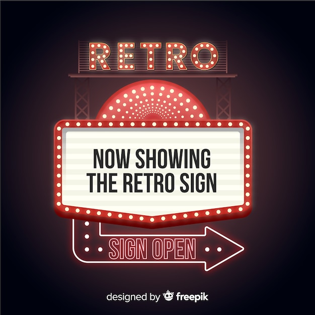 Now showing the retro sign with arrow